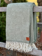 Load image into Gallery viewer, Klippan 'Goose Eye' Green Wool Throw