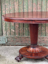 Load image into Gallery viewer, Antique Clawfoot Rosewood Tilt Top Centre Table