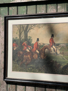 Antique Framed J. Harris Fox Hunting Print #2