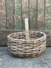 Load image into Gallery viewer, Large Weave Round Cane Basket with Handle
