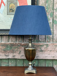 Navy Linen Lampshade