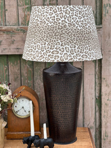 Dark Bronze Hammered Tapered Lamp