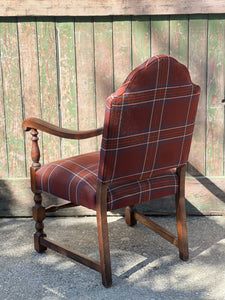 Vintage Tartan Wooden Chair