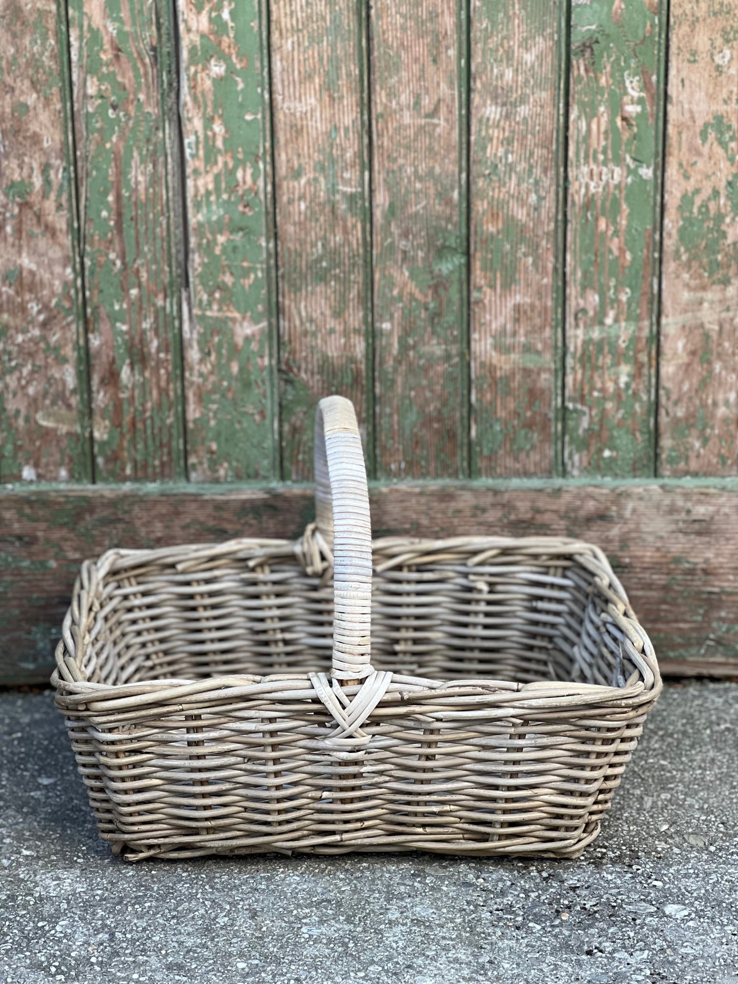 Small Rectangle Cane basket with Handle