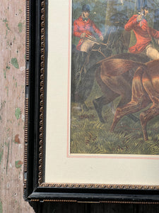 Antique Framed J. Harris Fox Hunting Print #2