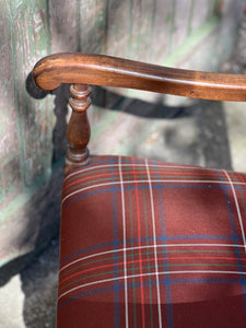 Vintage Tartan Wooden Chair