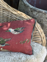 Load image into Gallery viewer, Schumacher Pointer Birds Burgandy Cushion
