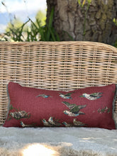 Load image into Gallery viewer, Schumacher Pointer Birds Burgandy Cushion
