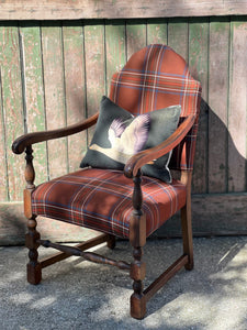 Vintage Tartan Wooden Chair