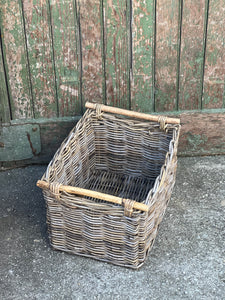 Medium Wooden Handle Cane Basket