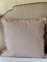 Load image into Gallery viewer, Brick Ticking Ruffle Euro Cushion
