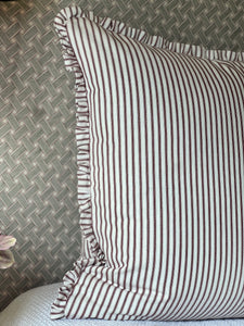 Brick Ticking Ruffle Euro Cushion