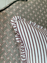 Load image into Gallery viewer, Brick Ticking Ruffle Euro Cushion

