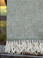 Load image into Gallery viewer, Klippan 'Goose Eye' Green Wool Throw

