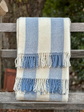 Load image into Gallery viewer, Klippan 'Gotland Stripe' Heavenly Blue Wool Throw
