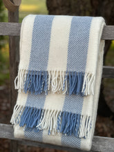 Load image into Gallery viewer, Klippan 'Gotland Stripe' Heavenly Blue Wool Throw
