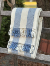 Load image into Gallery viewer, Klippan 'Gotland Stripe' Heavenly Blue Wool Throw
