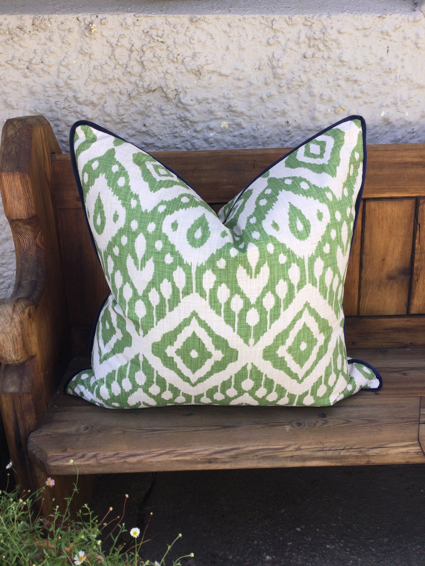 Piped Ikat Cushion