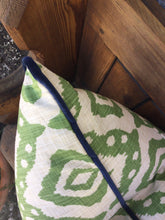 Load image into Gallery viewer, Piped Ikat Cushion
