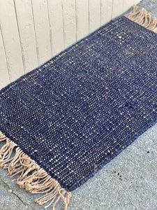 Navy Jute Tassel Rug