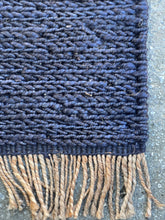Load image into Gallery viewer, Navy Jute Tassel Rug
