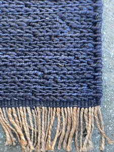Navy Jute Tassel Rug