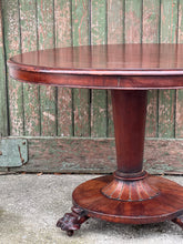 Load image into Gallery viewer, Antique Clawfoot Rosewood Tilt Top Centre Table
