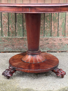 Antique Clawfoot Rosewood Tilt Top Centre Table