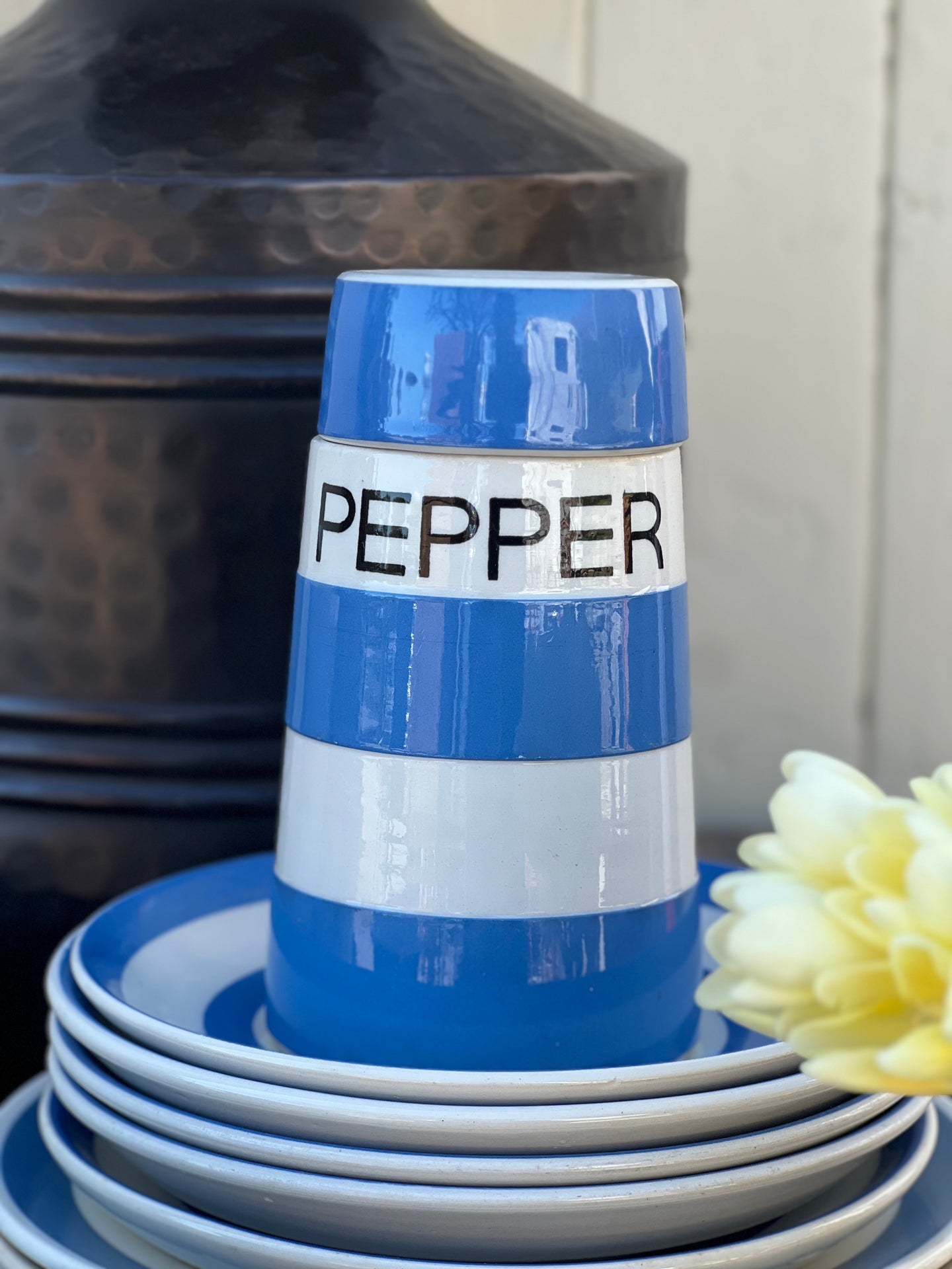 T.G Green Cornishware Pepper Shaker