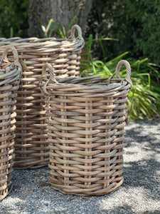 Small Greywash Chunky Tall Basket