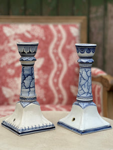 Delft Hand-painted Portuguese Candlestick Holders