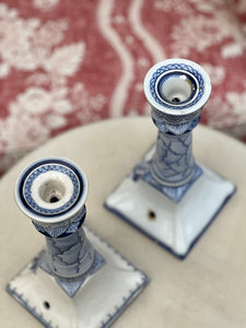 Delft Hand-painted Portuguese Candlestick Holders