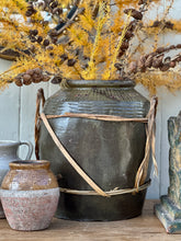 Load image into Gallery viewer, Antique Clay &amp; Rattan Glazed Pot
