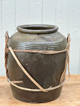 Load image into Gallery viewer, Antique Clay &amp; Rattan Glazed Pot
