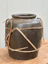 Load image into Gallery viewer, Antique Clay &amp; Rattan Glazed Pot
