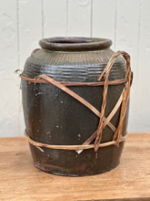 Load image into Gallery viewer, Antique Clay &amp; Rattan Glazed Pot
