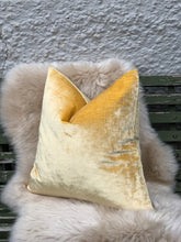 Load image into Gallery viewer, Andrew Martin Canary Velvet Cushion
