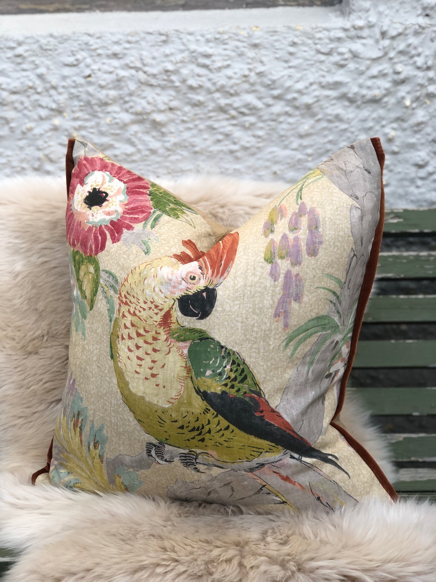 Autumn Conservatory Bird Cushion