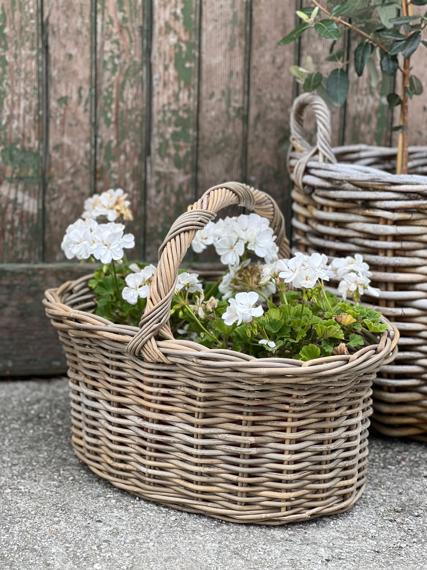 Large Weave Handle Carrier Basket