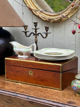 Load image into Gallery viewer, Antique Brass Bound Writing Box
