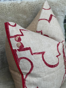 Nina Campbell Red Swirl Cushion