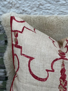 Nina Campbell Red Swirl Cushion