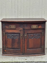 Load image into Gallery viewer, Antique Bow Front Dark Oak Sideboard
