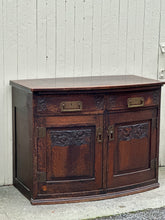 Load image into Gallery viewer, Antique Bow Front Dark Oak Sideboard
