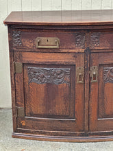 Load image into Gallery viewer, Antique Bow Front Dark Oak Sideboard
