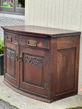 Load image into Gallery viewer, Antique Bow Front Dark Oak Sideboard
