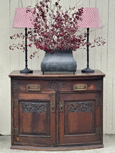 Load image into Gallery viewer, Antique Bow Front Dark Oak Sideboard
