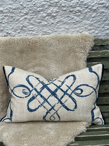 Nina Campbell Indigo Swirl Cushion