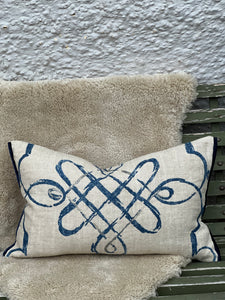 Nina Campbell Indigo Swirl Cushion