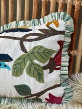 Load image into Gallery viewer, Sanderson Crewel Ruffle Cushion
